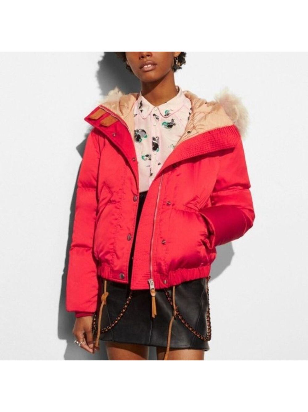 COACH 1941 Icon Puffer Jack.Genuine Shearling Trim